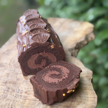 Load image into Gallery viewer, Chocolate Orange Yule Log – Serves 8–10
